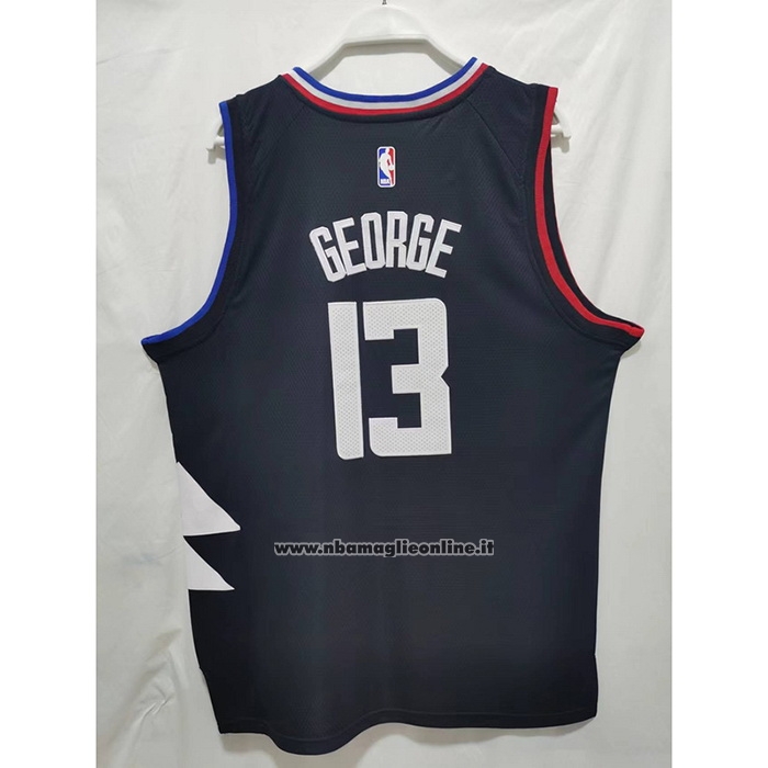 Maglia Los Angeles Clippers Paul George #13 Statement 2022-23 Nero